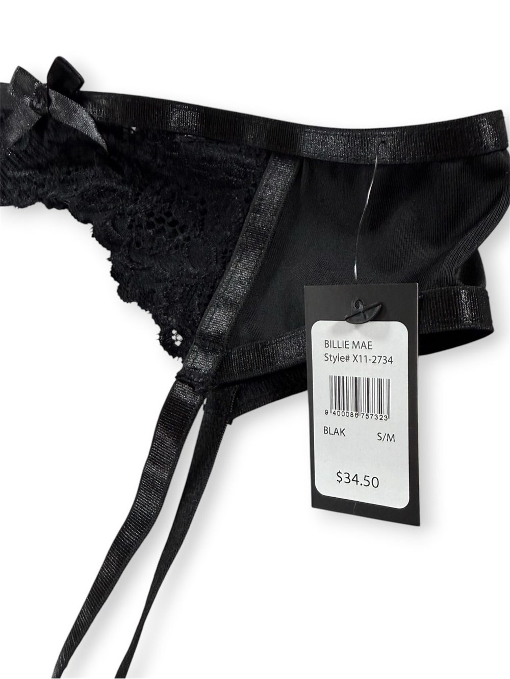 NWT Fredericks of Hollywood Black Lace Garter Belt with Satin Trim - Size S/M - Picture 4 of 5